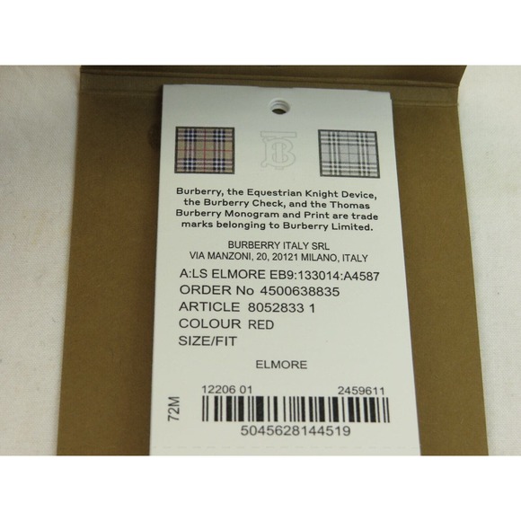 BURBERRY ELMORE RED LOGO EMBOSSED LEATHER ZIP AROUND CLUTCH CONTINENTAL WALLET - Picture 15 of 15